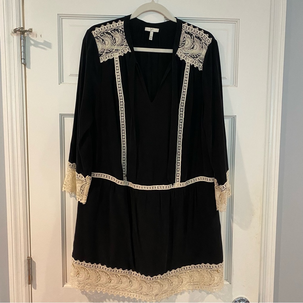 Joie Black and Cream Bell Sleeve Sundress